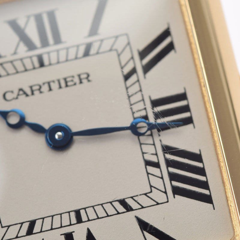 CARTIER カルティエ タンクオビュ W1512256 レディース YG/革 腕時計 クオーツ アイボリー系文字盤 Aランク 中古 銀蔵