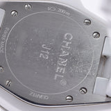 CHANEL シャネル J12 33mm 12Pダイヤ H1628 ボーイズ 白セラミック/SS 腕時計 クオーツ 白文字盤 Aランク 中古 銀蔵