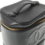 CHANEL シャネル 縦型バニティ ブラック ゴールド金具 レディース  キャビアスキン ハンドバッグ ABランク 中古 銀蔵