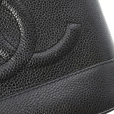 CHANEL シャネル 縦型バニティ ブラック ゴールド金具 レディース  キャビアスキン ハンドバッグ ABランク 中古 銀蔵