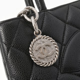 CHANEL シャネル 復刻トート ブラック シルバー金具 レディース キャビアスキン トートバッグ Aランク 中古 銀蔵