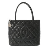 CHANEL シャネル 復刻トート ブラック シルバー金具 レディース キャビアスキン トートバッグ Aランク 中古 銀蔵