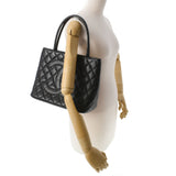 CHANEL シャネル 復刻トート ブラック シルバー金具 レディース キャビアスキン トートバッグ Aランク 中古 銀蔵