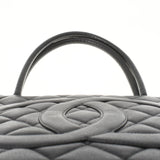 CHANEL シャネル 復刻トート ブラック シルバー金具 レディース キャビアスキン トートバッグ Aランク 中古 銀蔵