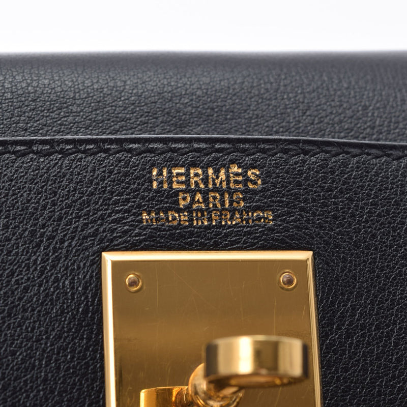 HERMES エルメス ケリームー32 ハンドバッグ 黒 ゴールド金具 ○Z刻印(1996年頃) レディース ヴォーガリバー 2WAYバッグ ABランク 中古 銀蔵