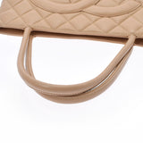 CHANEL シャネル 復刻トート ベージュ ゴールド金具 レディース キャビアスキン トートバッグ ABランク 中古 銀蔵