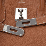 HERMES エルメス バーキン 35 ゴールド パラジウム金具 □N刻印(2010年頃) ユニセックス トゴ ハンドバッグ Aランク 中古 銀蔵