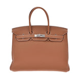 HERMES エルメス バーキン 35 ゴールド パラジウム金具 □N刻印(2010年頃) ユニセックス トゴ ハンドバッグ Aランク 中古 銀蔵