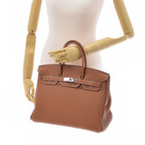 HERMES エルメス バーキン 35 ゴールド パラジウム金具 □N刻印(2010年頃) ユニセックス トゴ ハンドバッグ Aランク 中古 銀蔵