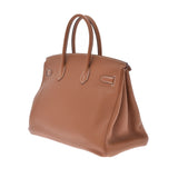 HERMES エルメス バーキン 35 ゴールド パラジウム金具 □N刻印(2010年頃) ユニセックス トゴ ハンドバッグ Aランク 中古 銀蔵