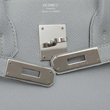 HERMES エルメス バーキン 30 ブルーグラシエ パラジウム金具 X刻印(2016年頃) レディース ヴォーエプソン ハンドバッグ Aランク 中古 銀蔵