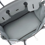 HERMES エルメス バーキン 30 ブルーグラシエ パラジウム金具 X刻印(2016年頃) レディース ヴォーエプソン ハンドバッグ Aランク 中古 銀蔵