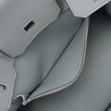 HERMES エルメス バーキン 30 ブルーグラシエ パラジウム金具 X刻印(2016年頃) レディース ヴォーエプソン ハンドバッグ Aランク 中古 銀蔵