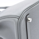 HERMES エルメス バーキン 30 ブルーグラシエ パラジウム金具 X刻印(2016年頃) レディース ヴォーエプソン ハンドバッグ Aランク 中古 銀蔵