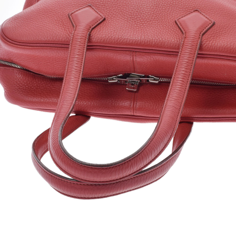 エルメスヴィクトリア35 ルージュカザック シルバー金具 □P刻印(2012  