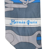 HERMES エルメス ツイリー Panoplie Equestre(乗馬の装具一式) ブルー/グレー/オレンジ レディース シルク100％ スカーフ Aランク 中古 銀蔵
