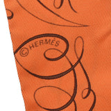 HERMES エルメス ツイリー Exercice pour foumer la main(手を差しのべる) オレンジ レディース シルク100％ スカーフ Aランク 中古 銀蔵