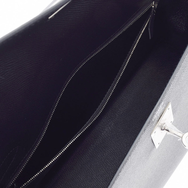 HERMES エルメス ケリー32 外縫い 黒 パラジウム金具 D刻印(2019年頃) レディース ヴォーエプソン 2WAYバッグ 未使用 銀蔵