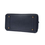 HERMES エルメス バーキン30 ブルーインディゴ ゴールド金具 ○W刻印(1993年頃) レディース クシュベル ハンドバッグ ABランク 中古 銀蔵