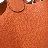 HERMES エルメス ピコタンロック MM  オレンジポピー シルバー金具 Y刻印(2020年頃) レディース トリヨンクレマンス ハンドバッグ Aランク 中古 銀蔵