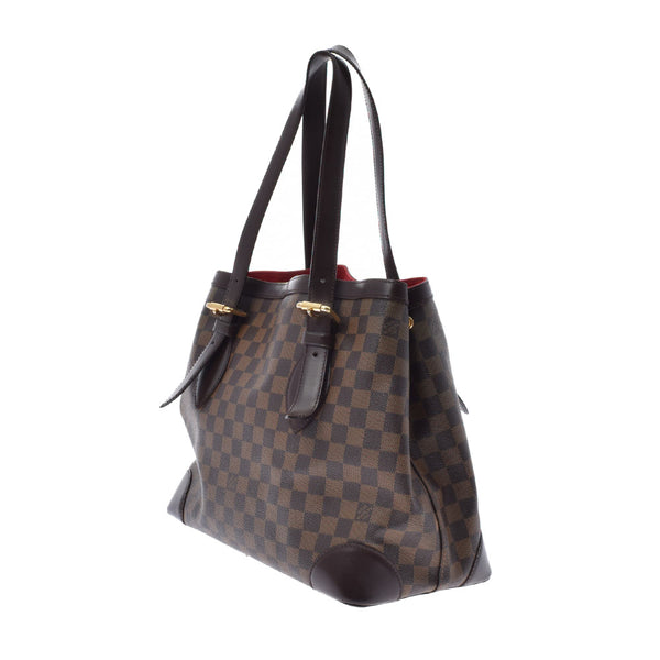 LOUIS VUITTON ルイヴィトン ダミエ ハムステッドMM ブラウン N51204 レディース ダミエキャンバス ハンドバッグ Bランク 中古 銀蔵