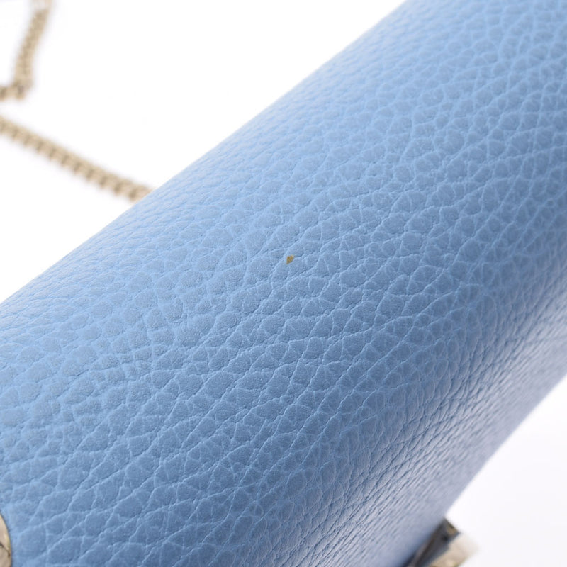 GUCCI グッチ インターロッキングG チェーンショルダーバッグ アウトレット 青 510304 レディース カーフ ショルダーバッグ Aランク 中古 銀蔵
