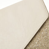 Chloe クロエ 白×ピンク×ゴールド メンズ レザー クラッチバッグ ABランク 中古 銀蔵