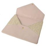 Chloe クロエ 白×ピンク×ゴールド メンズ レザー クラッチバッグ ABランク 中古 銀蔵