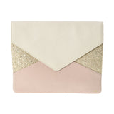 Chloe クロエ 白×ピンク×ゴールド メンズ レザー クラッチバッグ ABランク 中古 銀蔵