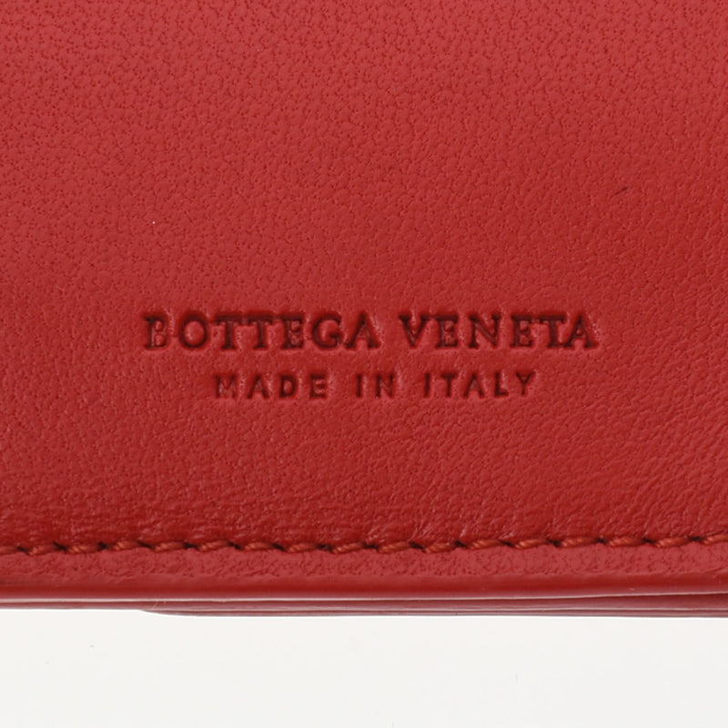 BOTTEGAVENETA ボッテガヴェネタ イントレチャート  赤 134075 ユニセックス ラムスキン 長財布 Aランク 中古 銀蔵