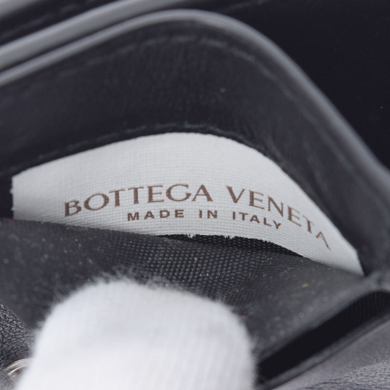 BOTTEGAVENETA ボッテガヴェネタ イントレチャート コンパクトウォレット  黒 P01396655O ユニセックス カーフ 三つ折り財布 Bランク 中古 銀蔵