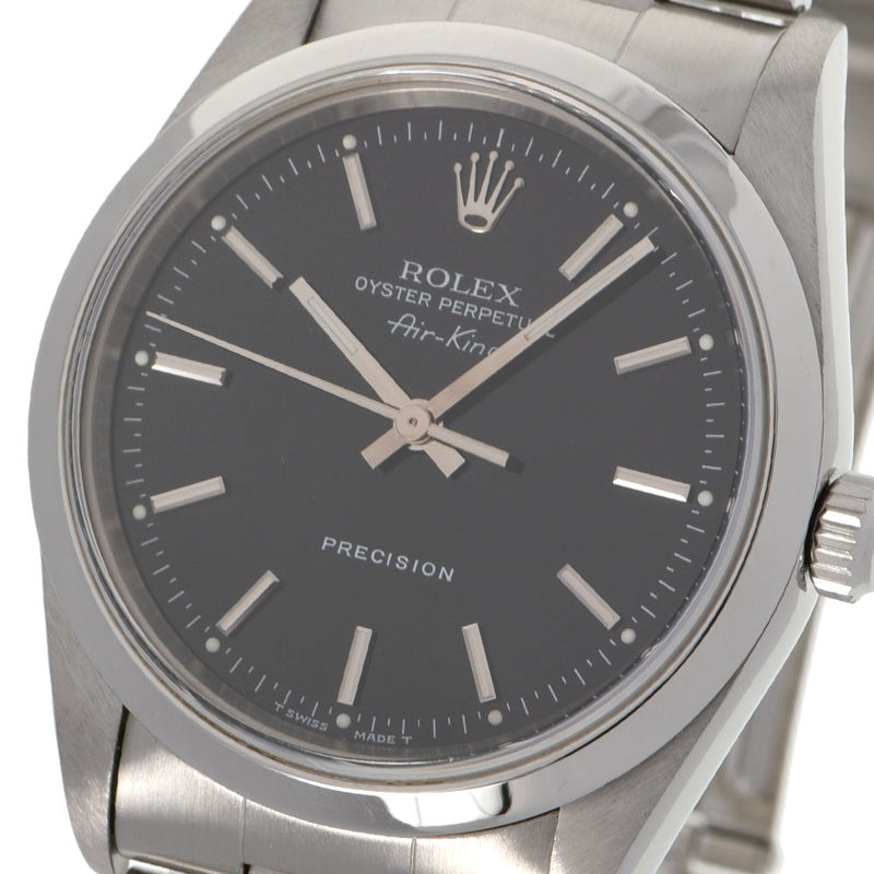 ROLEX ロレックス エアキング  14000 ボーイズ SS 腕時計 自動巻き 黒文字盤 Aランク 中古 銀蔵