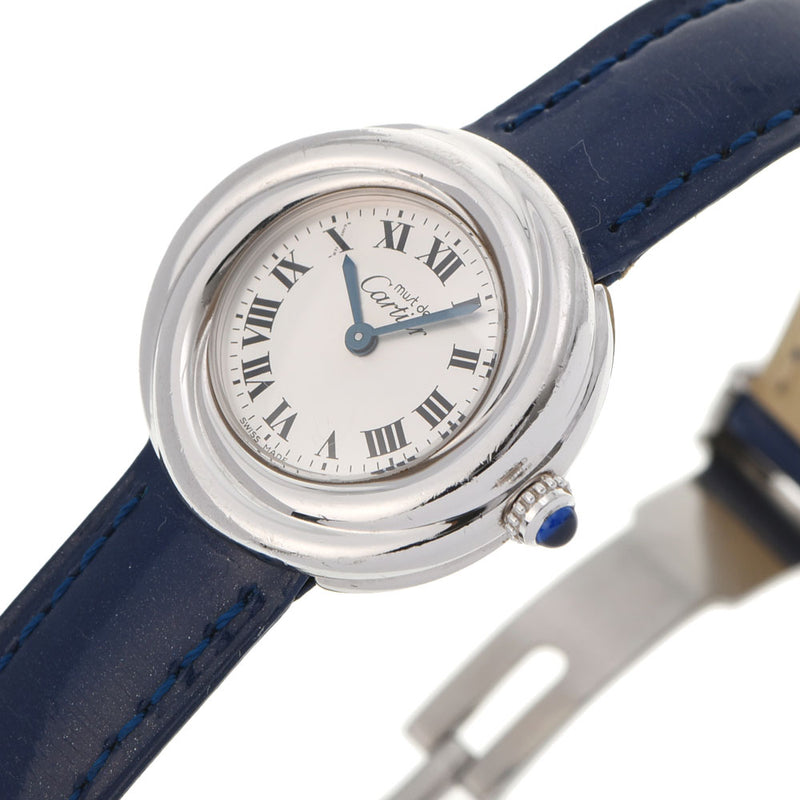 CARTIER カルティエ マストトリニティ W1014945 レディース SS/革 腕時計 クオーツ シルバー文字盤 Aランク 中古 銀蔵