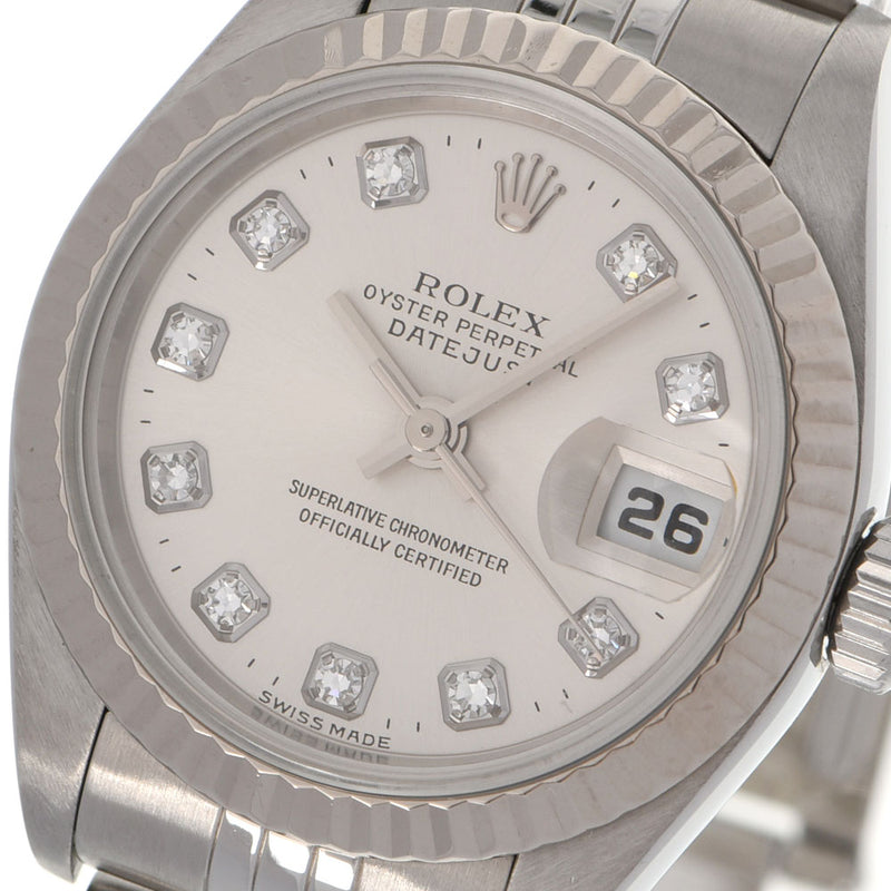 ROLEX ロレックス デイトジャスト 10Pダイヤ 79174G レディース SS/WG 腕時計 自動巻き シルバー文字盤 Aランク 中古 銀蔵