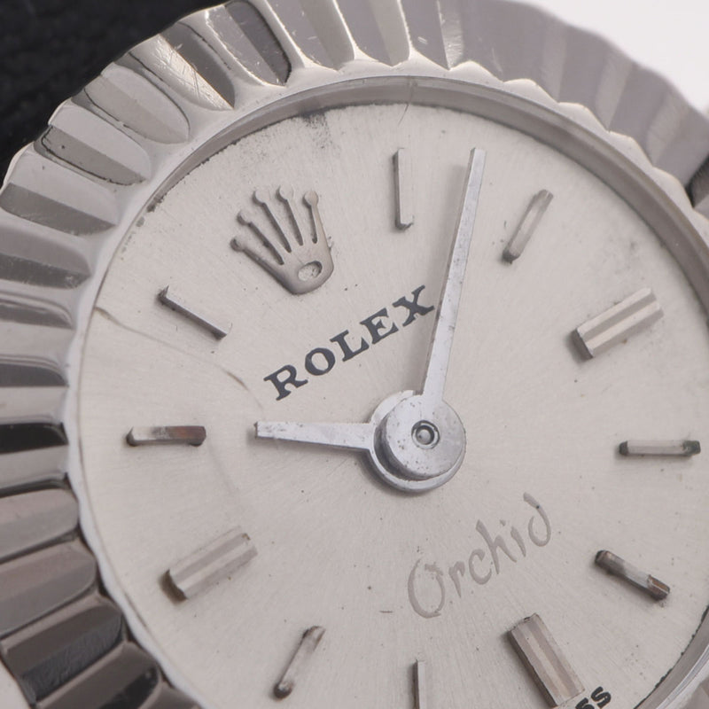 ROLEX ロレックス カメレオン オーキッド 2059 レディース WG/革 腕時計 手巻き シルバー文字盤 Aランク 中古 銀蔵