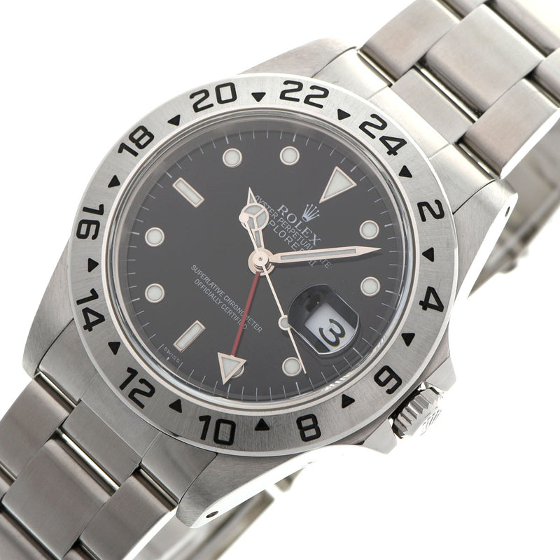 ROLEX ロレックス エクスプローラー2 16570 メンズ SS 腕時計 自動巻き 黒文字盤 Aランク 中古 銀蔵