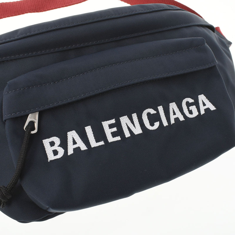 BALENCIAGA バレンシアガ ロゴ ウエストバッグ 紺/赤 533009 ユニセックス ナイロン ボディバッグ ABランク 中古 銀蔵