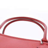 HERMES エルメス ミニプリュム ルージュビフ パラジウム金具 □H刻印(2004年頃) レディース ヴォーエプソン ハンドバッグ ABランク 中古 銀蔵