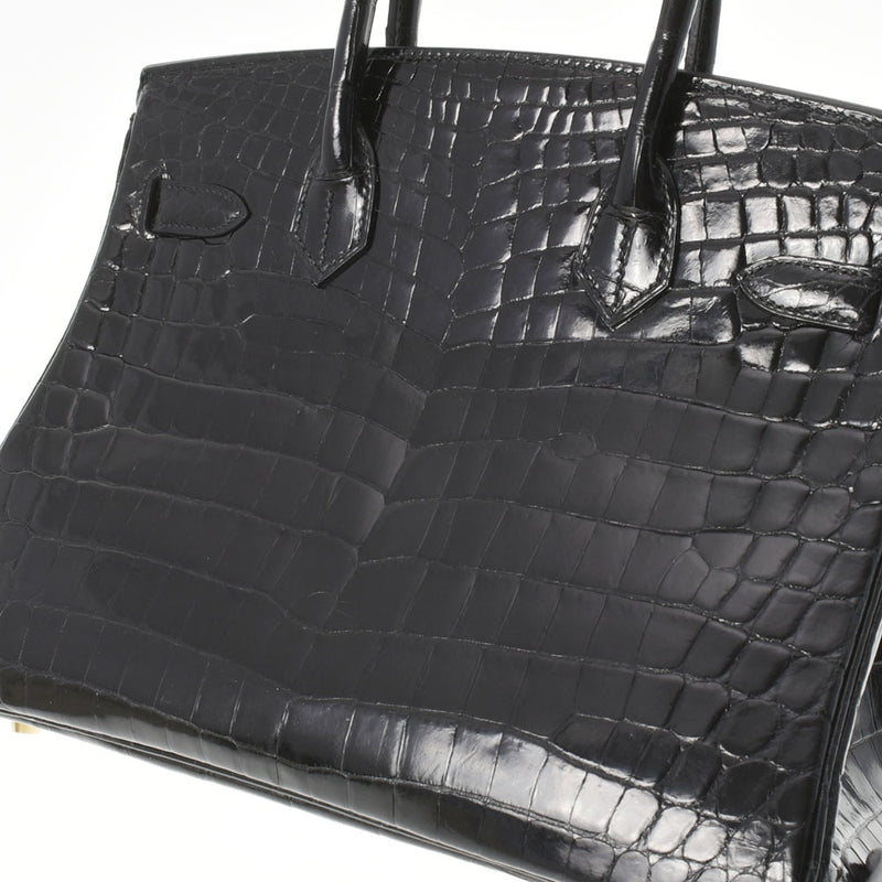 HERMES エルメス バーキン 30 黒 ゴールド金具 A刻印(2017年頃) レディース ニロティカス ハンドバッグ ABランク 中古 銀蔵