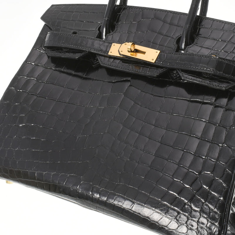 HERMES エルメス バーキン 30 黒 ゴールド金具 A刻印(2017年頃) レディース ニロティカス ハンドバッグ ABランク 中古 銀蔵