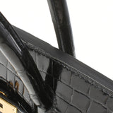 HERMES エルメス バーキン 30 黒 ゴールド金具 A刻印(2017年頃) レディース ニロティカス ハンドバッグ ABランク 中古 銀蔵