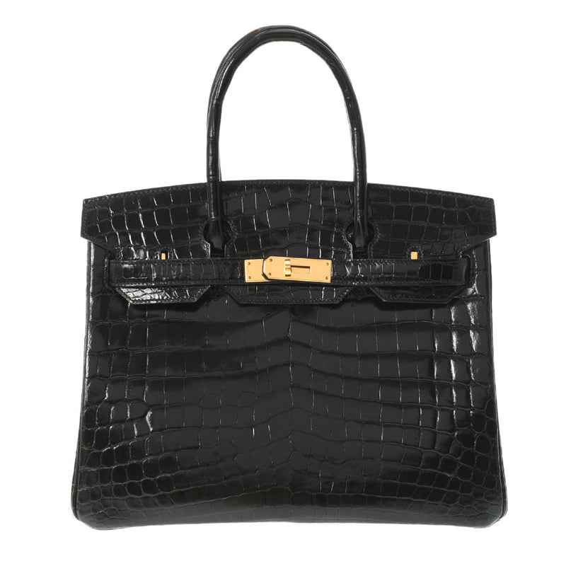 HERMES エルメス バーキン 30 黒 ゴールド金具 A刻印(2017年頃) レディース ニロティカス ハンドバッグ ABランク 中古 銀蔵
