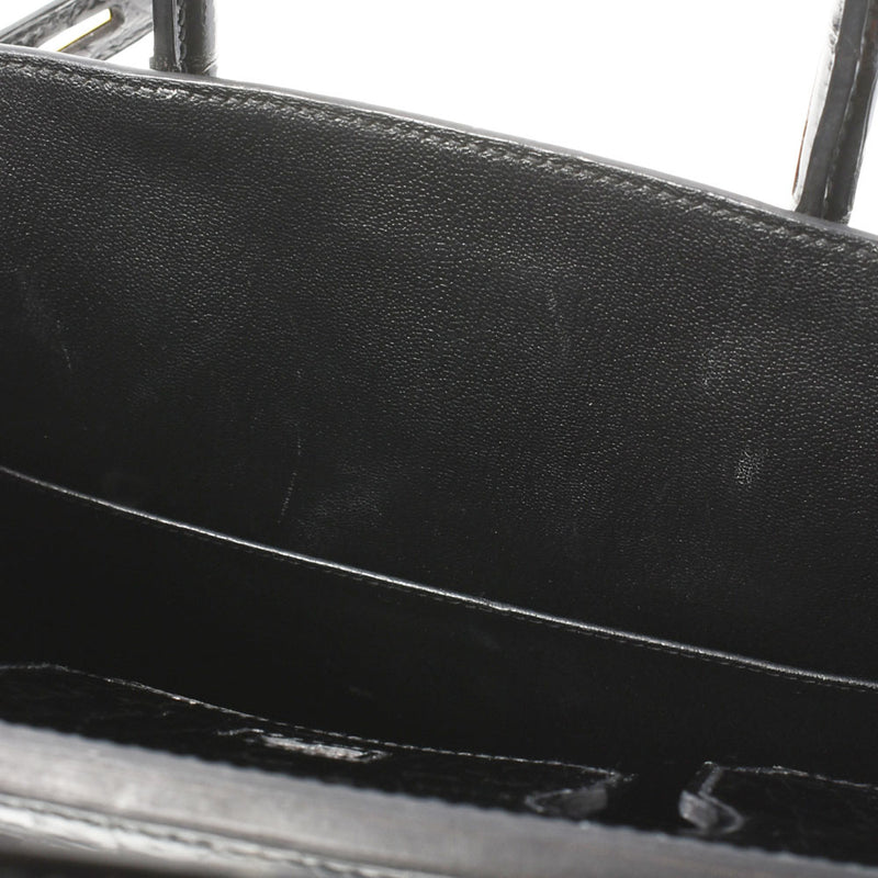 HERMES エルメス バーキン 30 黒 ゴールド金具 A刻印(2017年頃) レディース ニロティカス ハンドバッグ ABランク 中古 銀蔵