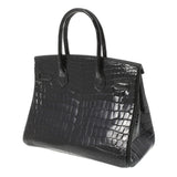 HERMES エルメス バーキン 30 黒 ゴールド金具 A刻印(2017年頃) レディース ニロティカス ハンドバッグ ABランク 中古 銀蔵