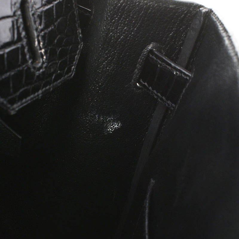 HERMES エルメス バーキン 30 黒 ゴールド金具 A刻印(2017年頃) レディース ニロティカス ハンドバッグ ABランク 中古 銀蔵