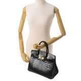 HERMES エルメス バーキン 30 黒 ゴールド金具 A刻印(2017年頃) レディース ニロティカス ハンドバッグ ABランク 中古 銀蔵