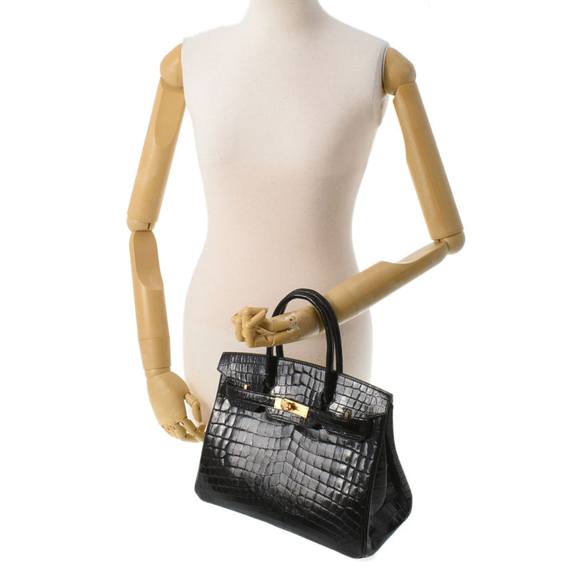 HERMES エルメス バーキン 30 黒 ゴールド金具 A刻印(2017年頃) レディース ニロティカス ハンドバッグ ABランク 中古 銀蔵