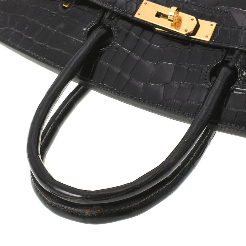 HERMES エルメス バーキン 30 黒 ゴールド金具 A刻印(2017年頃) レディース ニロティカス ハンドバッグ ABランク 中古 銀蔵
