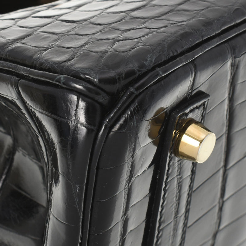 HERMES エルメス バーキン 30 黒 ゴールド金具 A刻印(2017年頃) レディース ニロティカス ハンドバッグ ABランク 中古 銀蔵