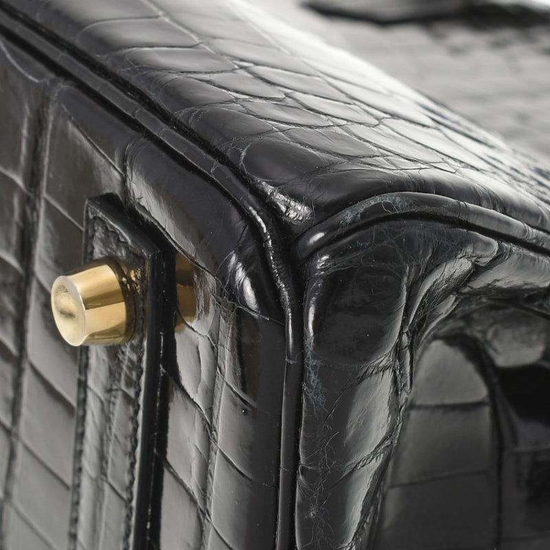 HERMES エルメス バーキン 30 黒 ゴールド金具 A刻印(2017年頃) レディース ニロティカス ハンドバッグ ABランク 中古 銀蔵